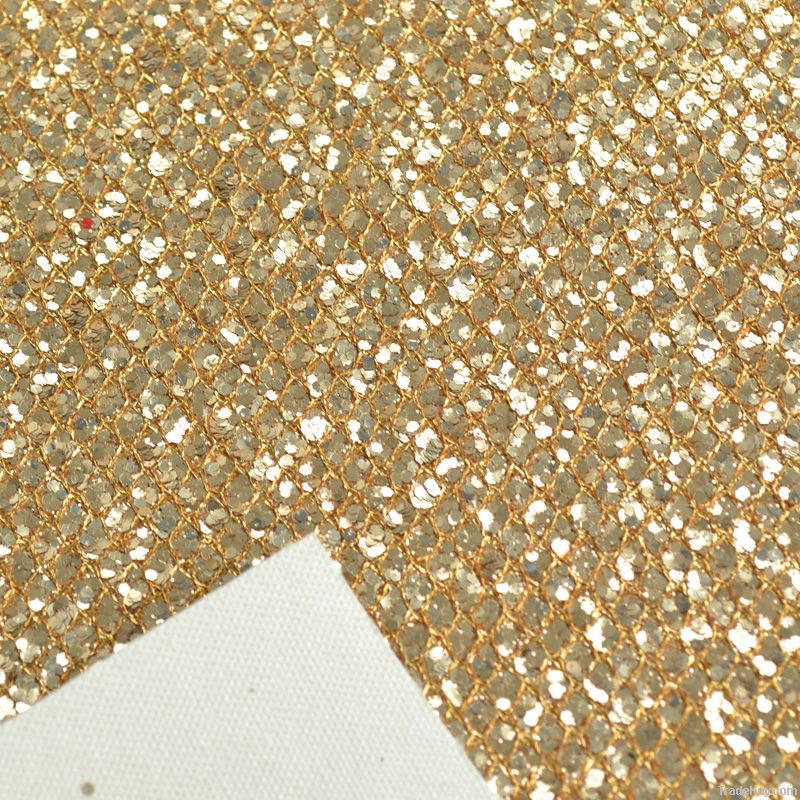 New fashion diamond silver glitter fabric leather