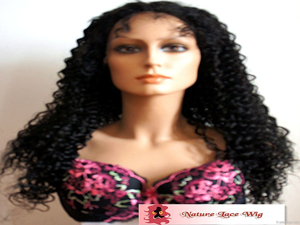 Front lace wigs, 20inch, Jerry curl, #1