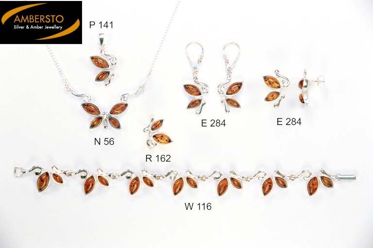 amber jewelry (amber and silver set)