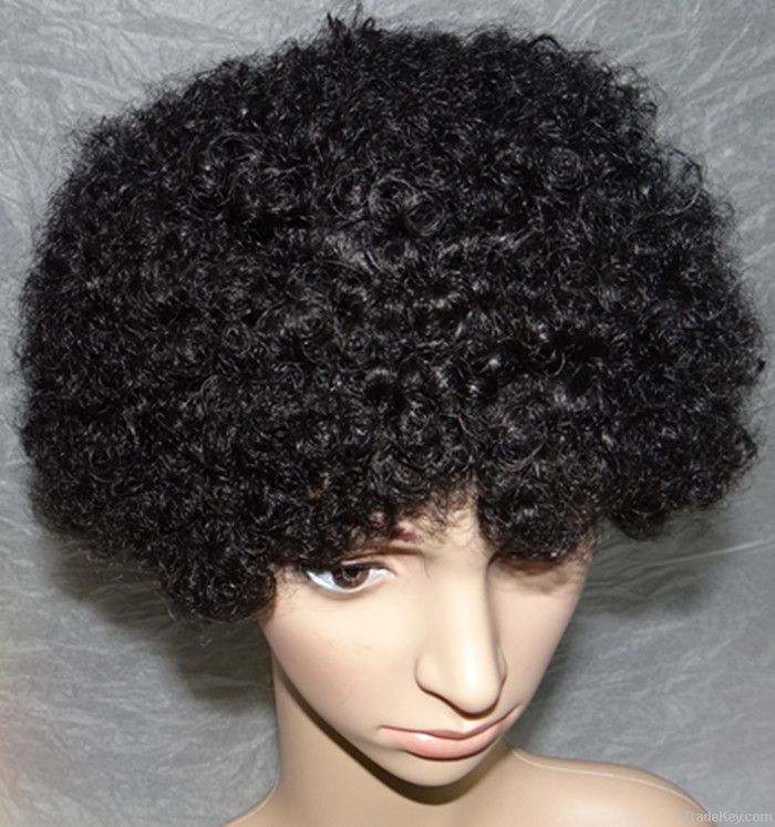 afro curl 100% virgin remy indian human hair wigs
