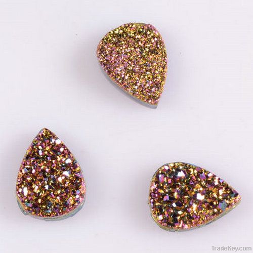 Coated Pink Color Agate Druzy Drusy Stone Beads