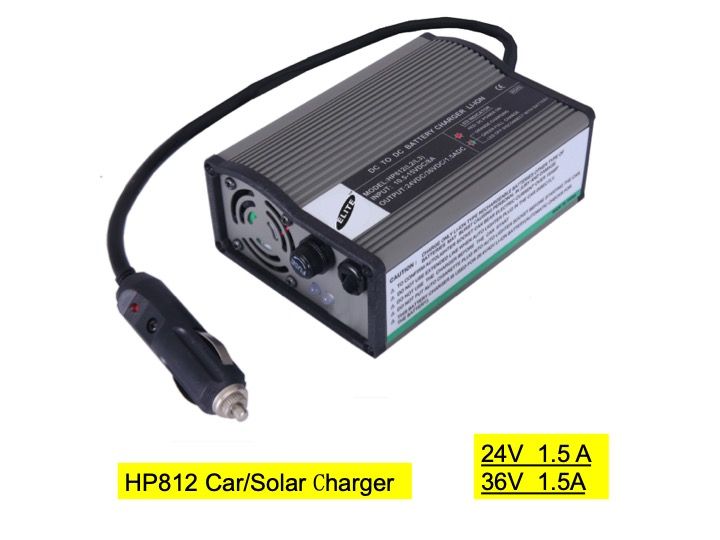 HP812  24V/36V 1.5A  Car/Solar charger for E-bike&e-scooter&wheelchair (Lithium/Lead Acid)