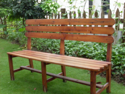 wooden  long  bench