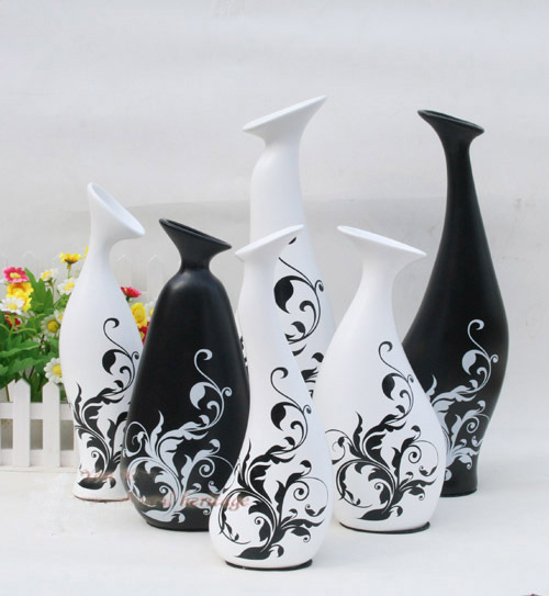 Classic black and white decorative vase