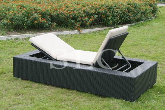 Wicker furniture-Rattan lounger chaise