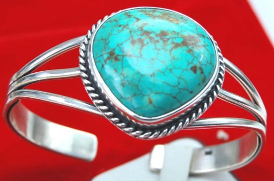 natural turquoise&925 silver bracelet, hot sale