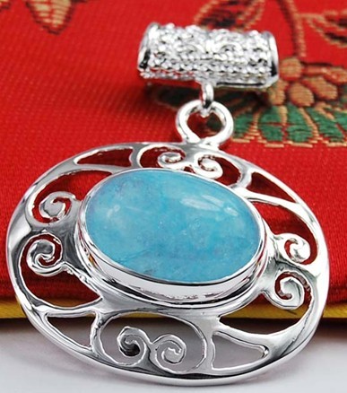 whole sale, blue topaz&925 silver pendant, gemstone jewelry