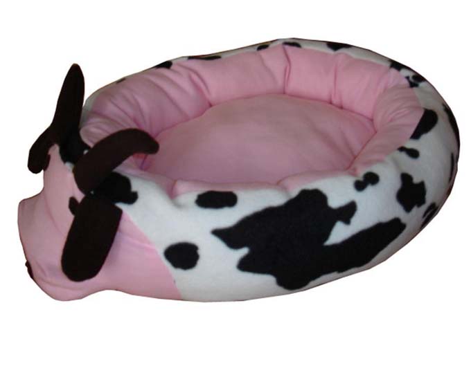 muilk cow round dog bed;round pet bed