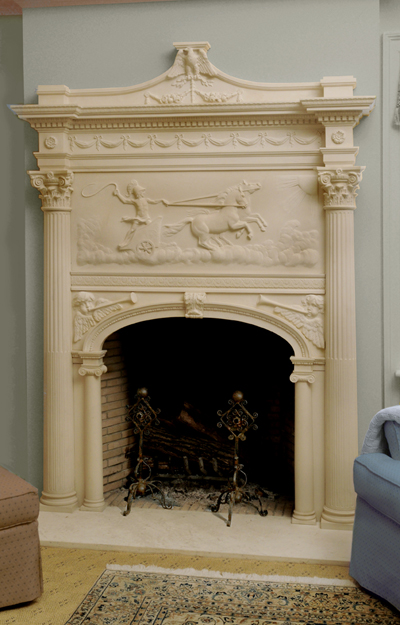 granite & marble fireplace