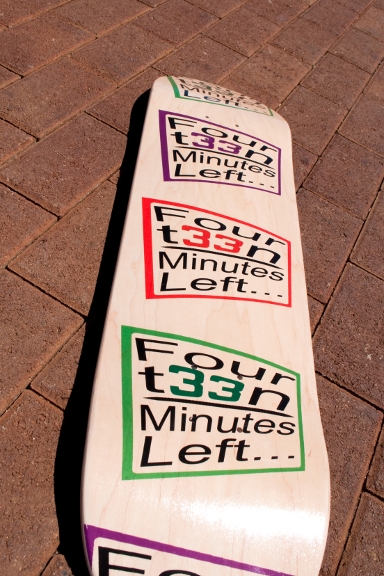 Fourt33n Minutes ***** skateboard deck  Classic slant box logo