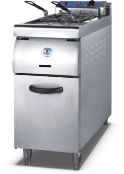 Gas fryer with cabinet