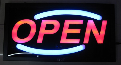 open LED flashing sign board