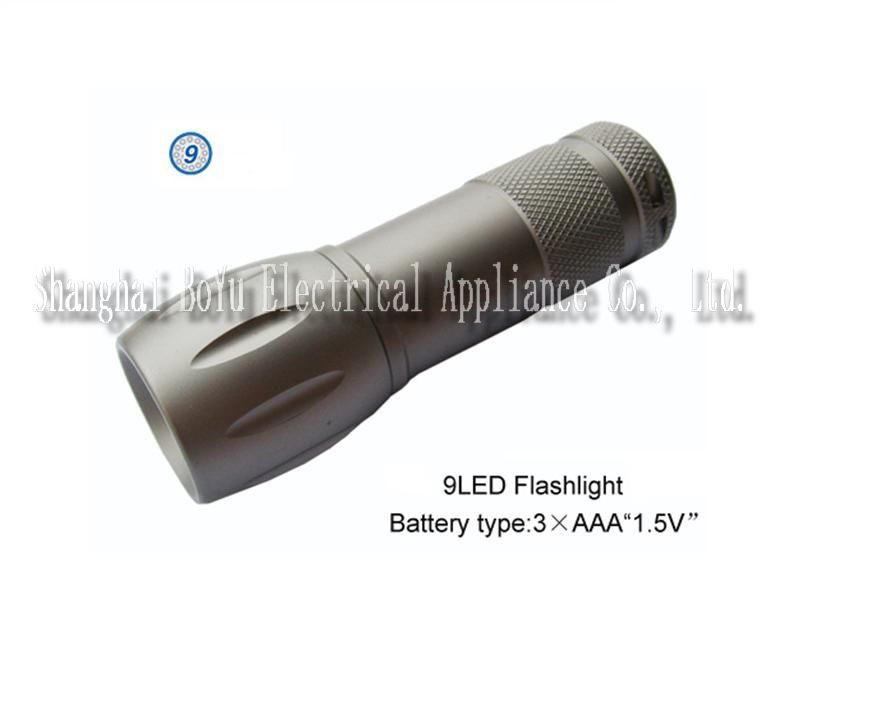 9LED aluminum flashlight