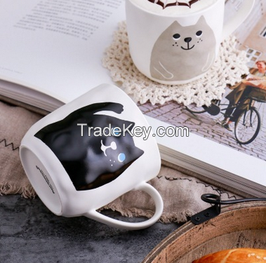 New bone china mug, lovely cat coffee mug, wholesale cup