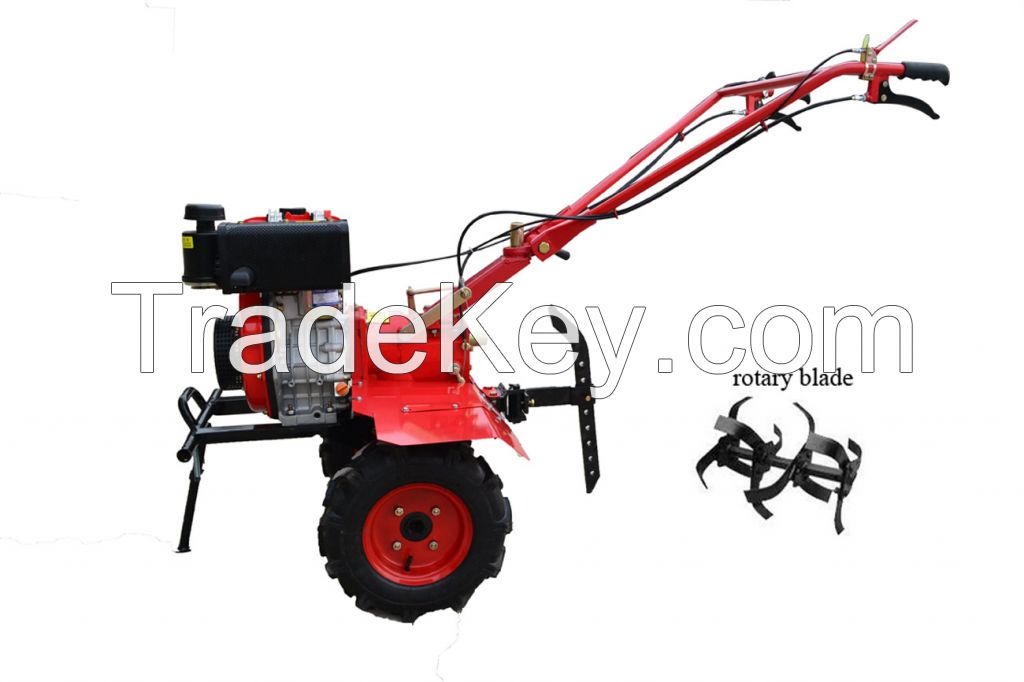 3.3-10.2HP  diesel mini rotary tiller with direct coupled steering gear box
