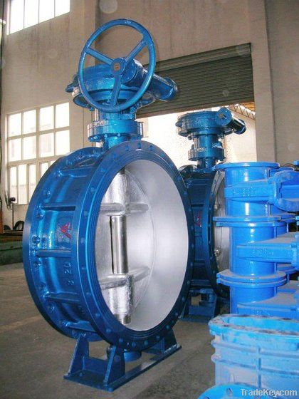 Three eccentric double flange butterfly valve