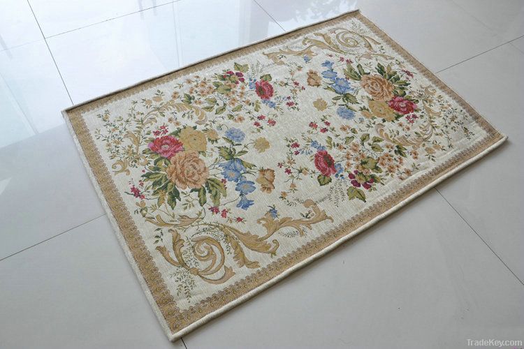 Single-Yarn Polyester Chenille Jacquard Carpet