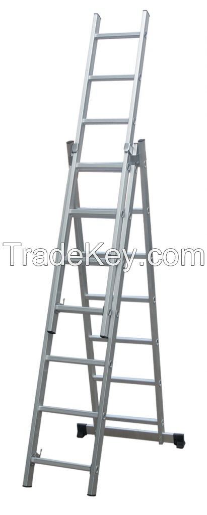 aluminum extension ladder 3x7steps 3sections extendable combination stairs