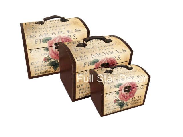 Wood Storage Box with rose design Item No. TB0529