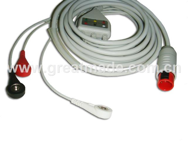 Bionet 3-lead Cable with AHA Leadwires