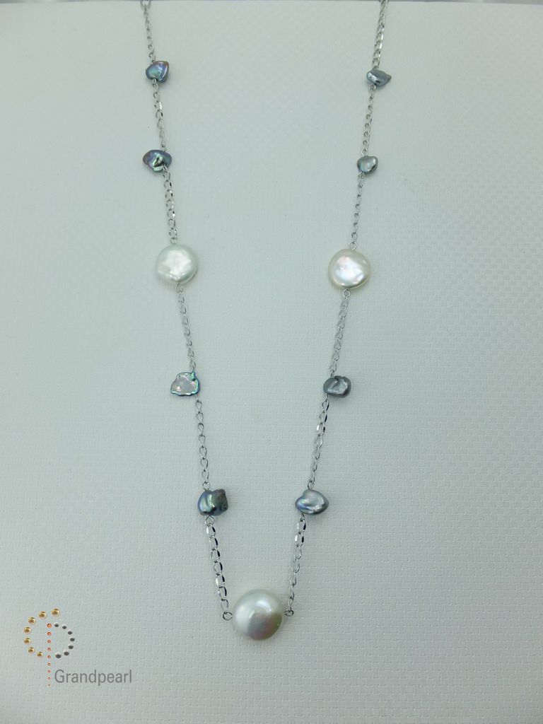 PNA-022 Pearl Necklace with Sterling Silver Chain
