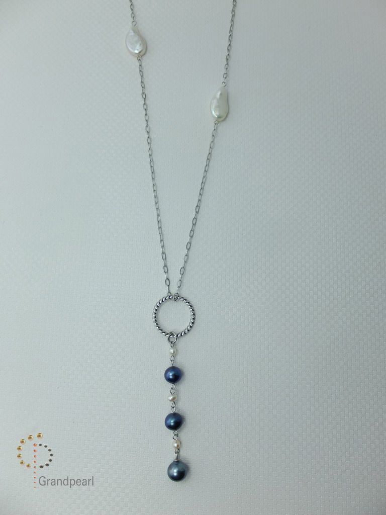 PNA-061 Pearl Necklace with Sterling Silver Chain