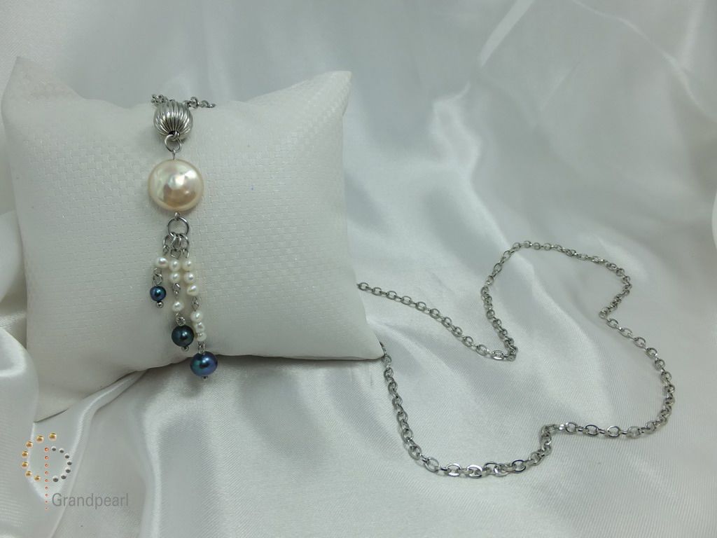 PNA-026 Pearl Necklace with Sterling Silver Chain
