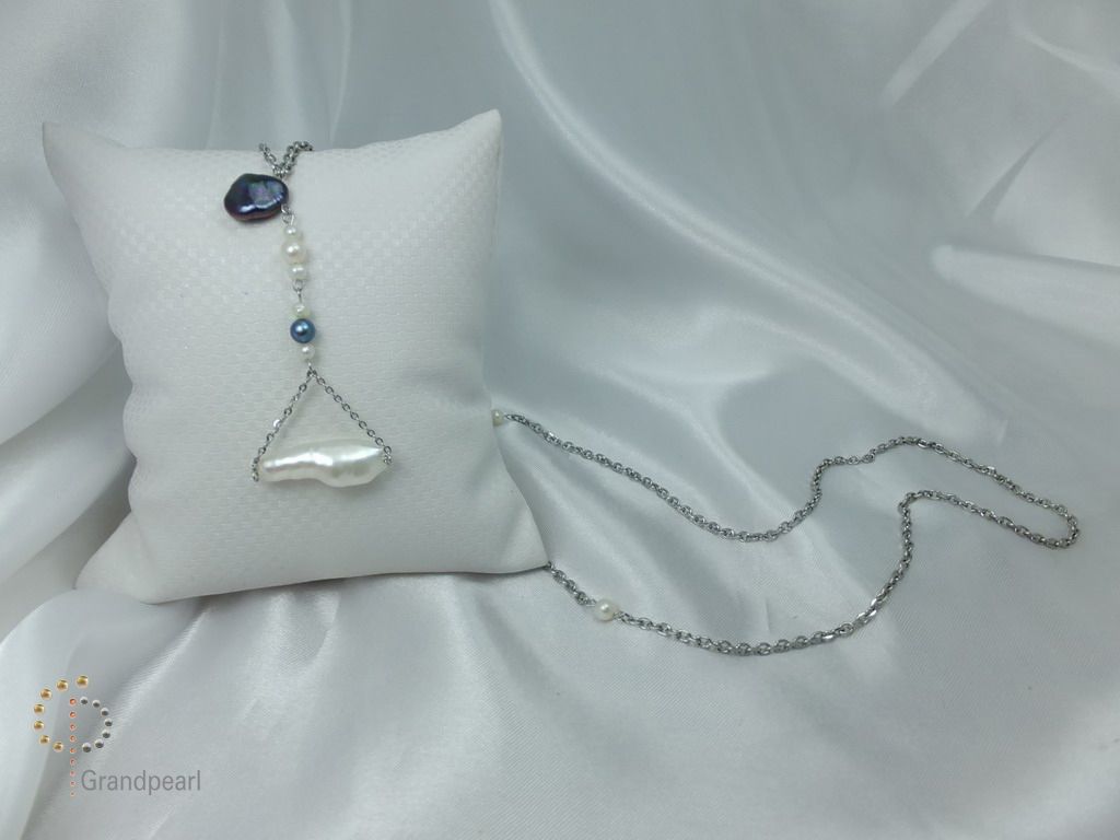 PNA-036 Pearl Necklace with Sterling Silver Chain