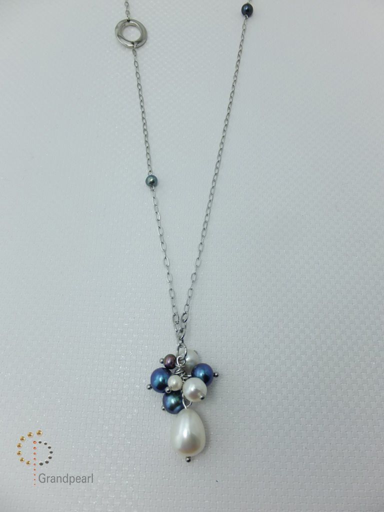 PNA-058 Pearl Necklace with Sterling Silver Chain