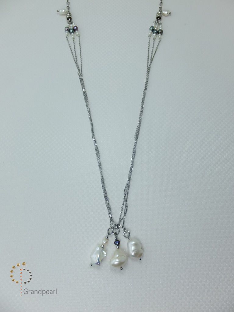 PNA-030 Pearl Necklace with Sterling Silver Chain