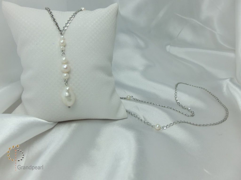 PNA-031 Pearl Necklace with Sterling Silver Chain