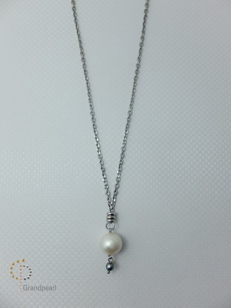 PNA-029 Pearl Necklace with Sterling Silver Chain