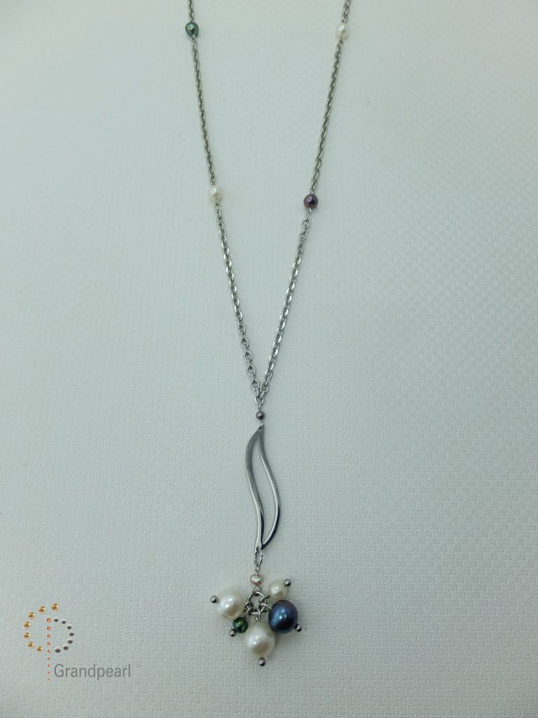 PNA-068 Pearl Necklace with Sterling Silver Chain