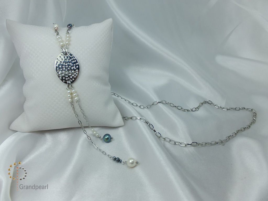 PNA-037 Pearl Necklace with Sterling Silver Chain