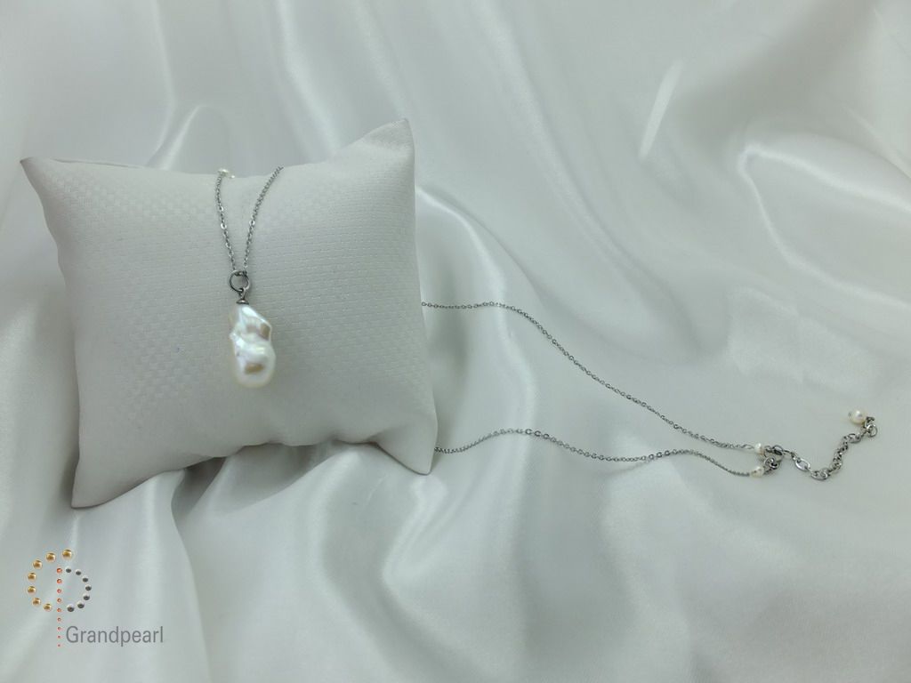 PNA-041 Pearl Necklace with Sterling Silver Chain