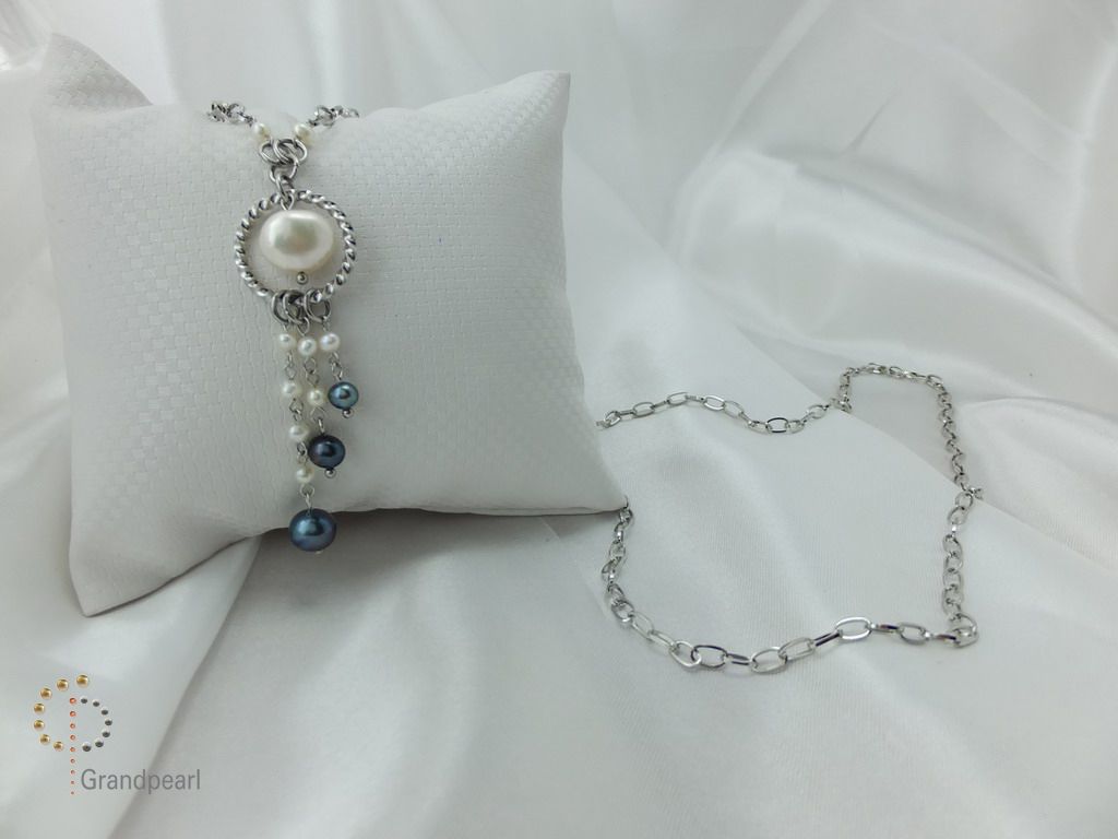 PNA-070 Pearl Necklace with Sterling Silver Chain