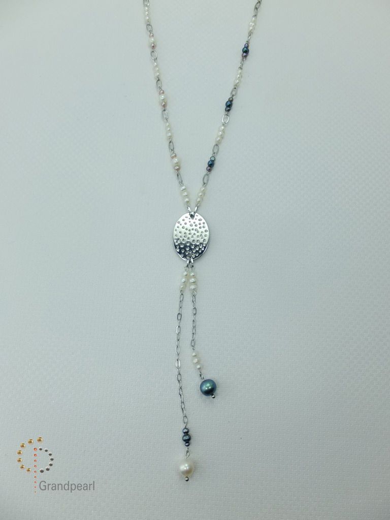 PNA-037 Pearl Necklace with Sterling Silver Chain
