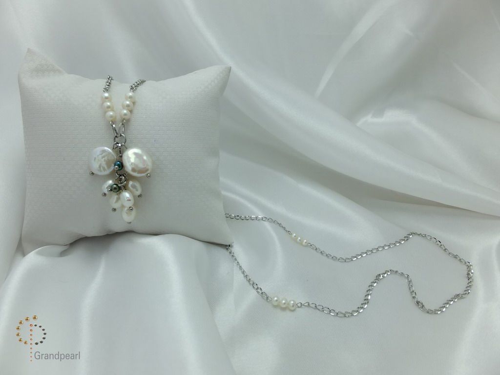 PNA-086 Pearl Necklace with Sterling Silver Chain