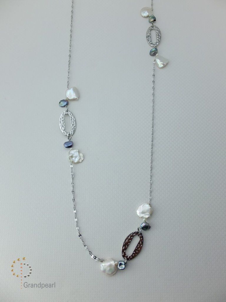 PNA-091 Pearl Necklace with Sterling Silver Chain