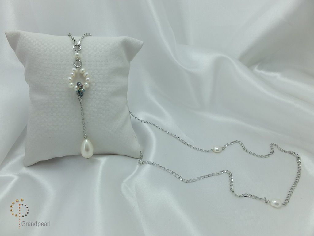 PNA-081 Pearl Necklace with Sterling Silver Chain