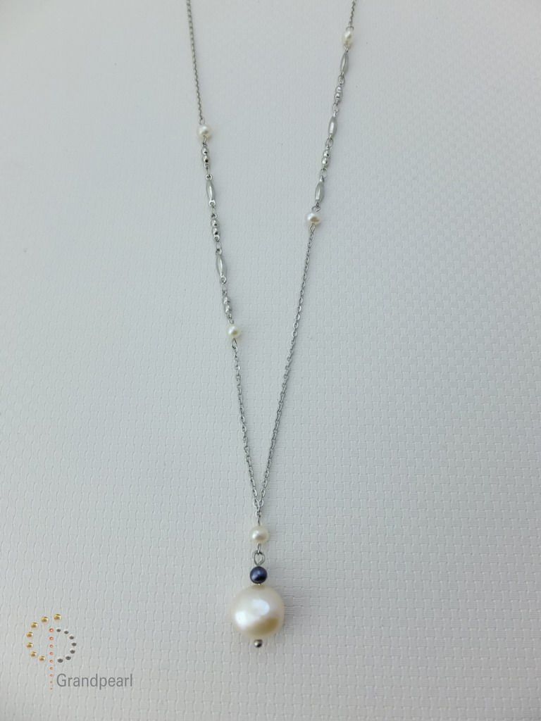 PNA-093 Pearl Necklace with Sterling Silver Chain