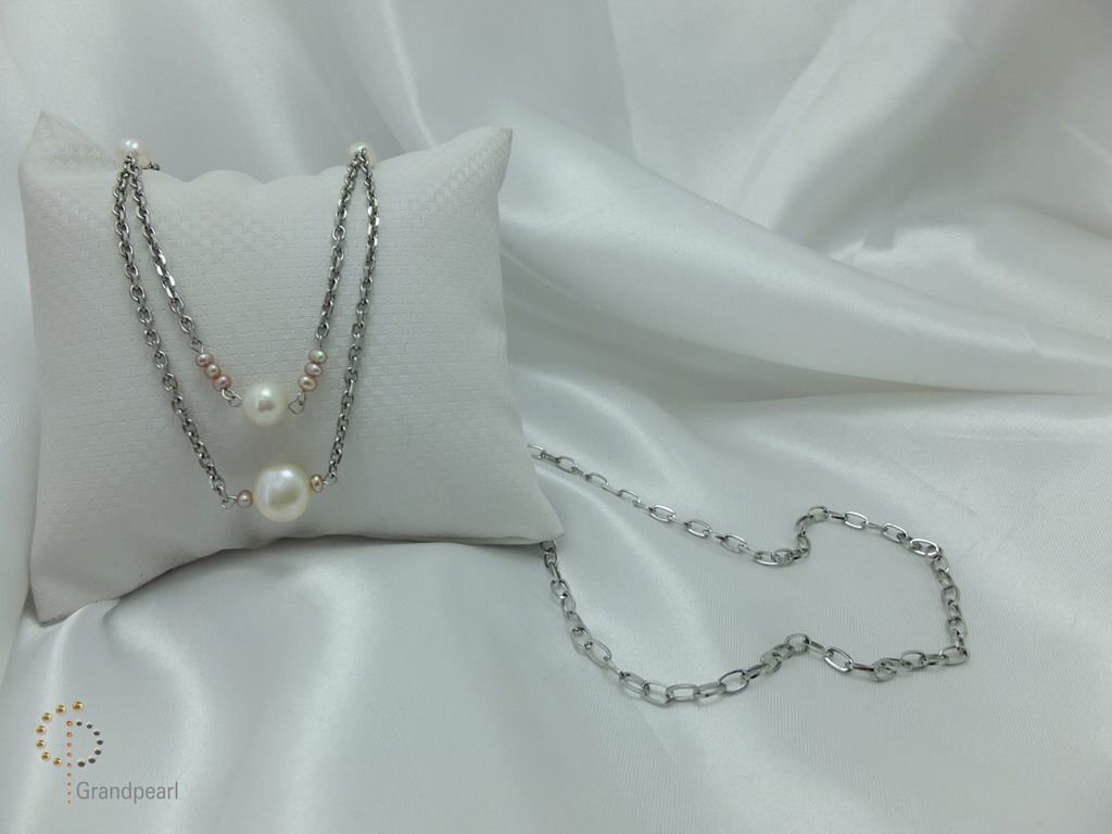 PNA-092 Pearl Necklace with Sterling Silver Chain