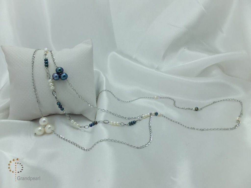 PNA-092 Pearl Necklace with Sterling Silver Chain