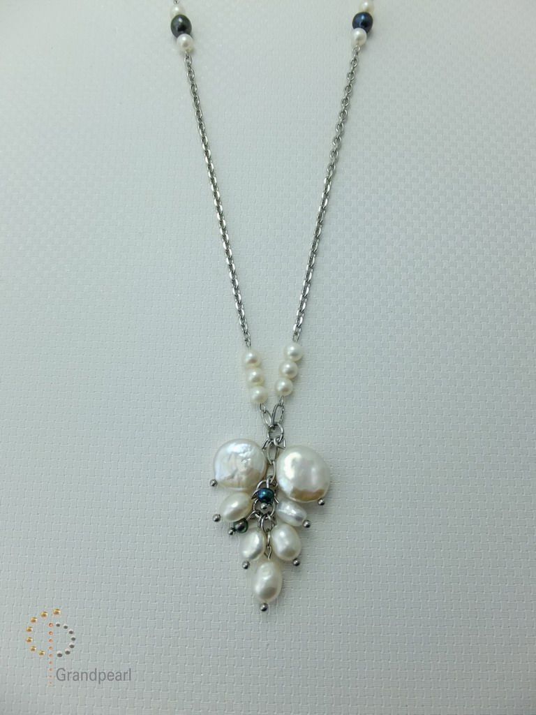 PNA-086 Pearl Necklace with Sterling Silver Chain