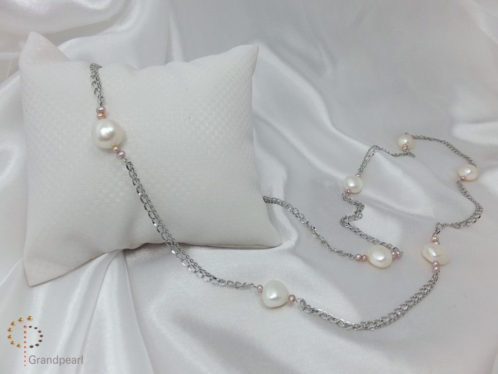 121_Pearl Chain Long Necklace PNA001