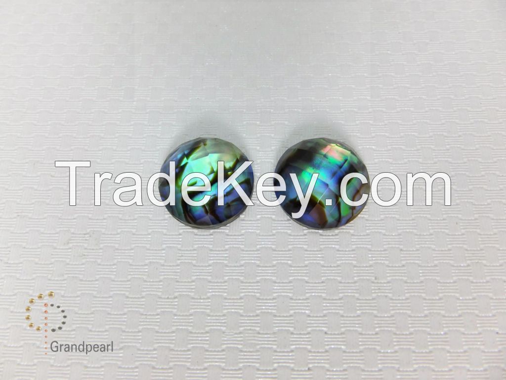 Doublet #05 12mm Round Paua Shell 1 