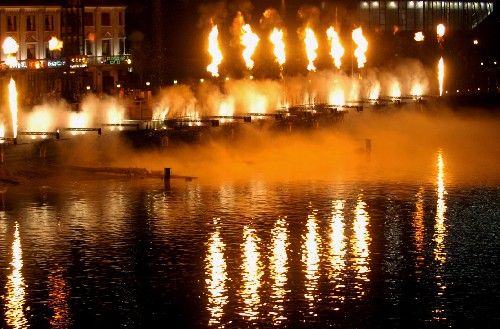 outdoor flame and water fountain musical fire and water fountain