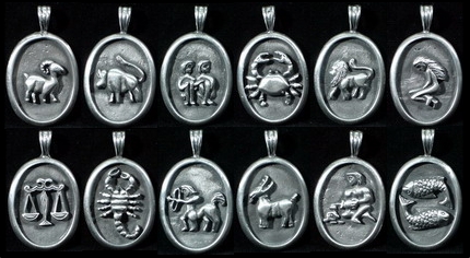 Zodiac Pewter Charm Pendants