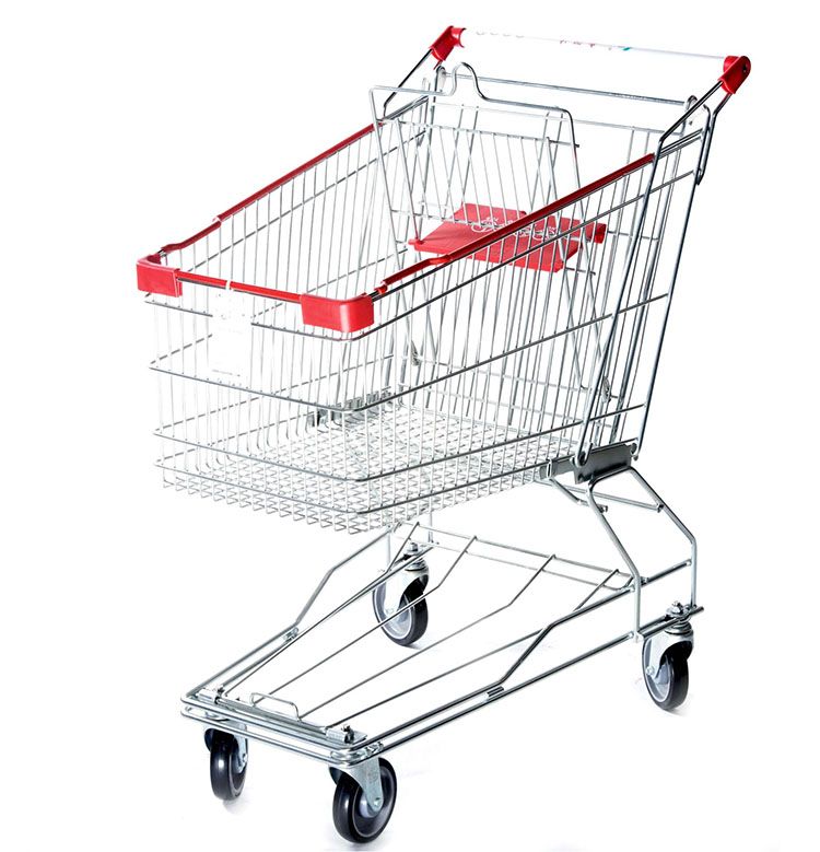 Asian style unfolding shopping trolley supermarket shopping carts 