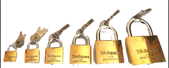 thin type brass padlock
